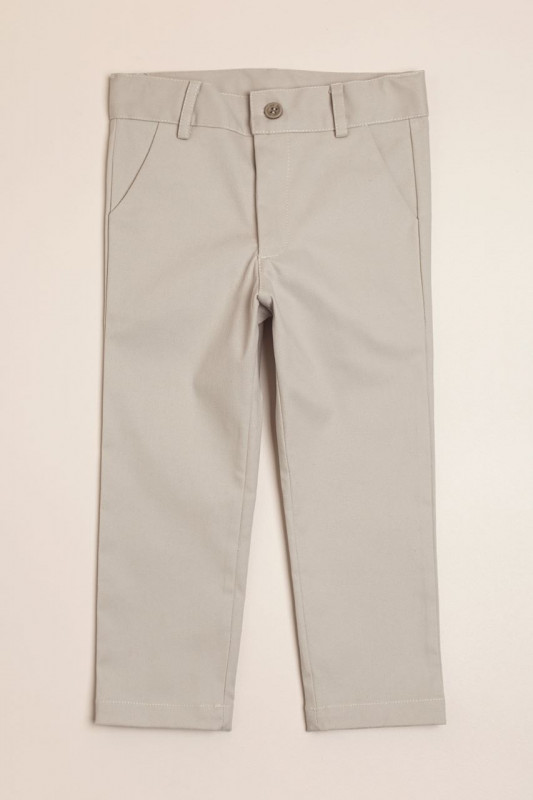 pantalon de gabardina gris