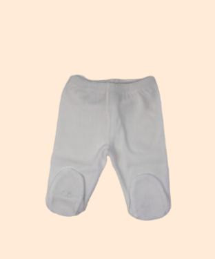 Pantalon basico con pie plush blanco
