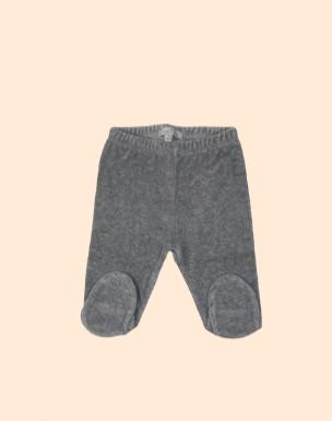 Pantalon basico con pie plush gris
